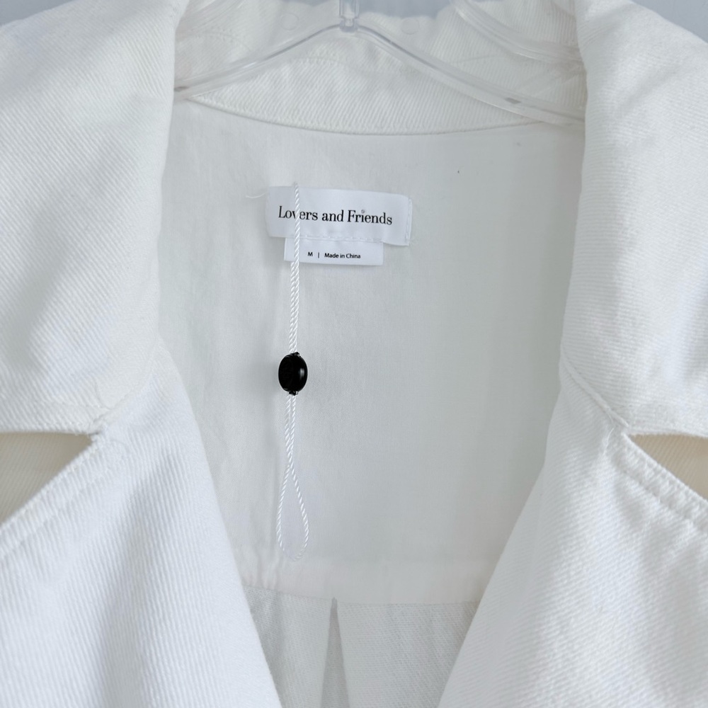 Lovers + Friends FRANKIE ROMPER M Bone White Denim Playsuit with Gold Accents - Picture 7 of 16